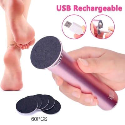 Portable makeup sponge applicator for skincare and beauty routines, USB rechargeable with included replacement pads, ideal for face cleansing and makeup application.