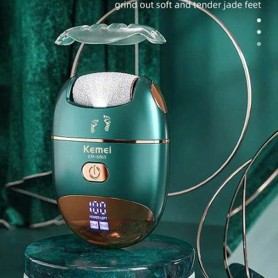 Electric foot exfoliator for smooth, glowing feet.