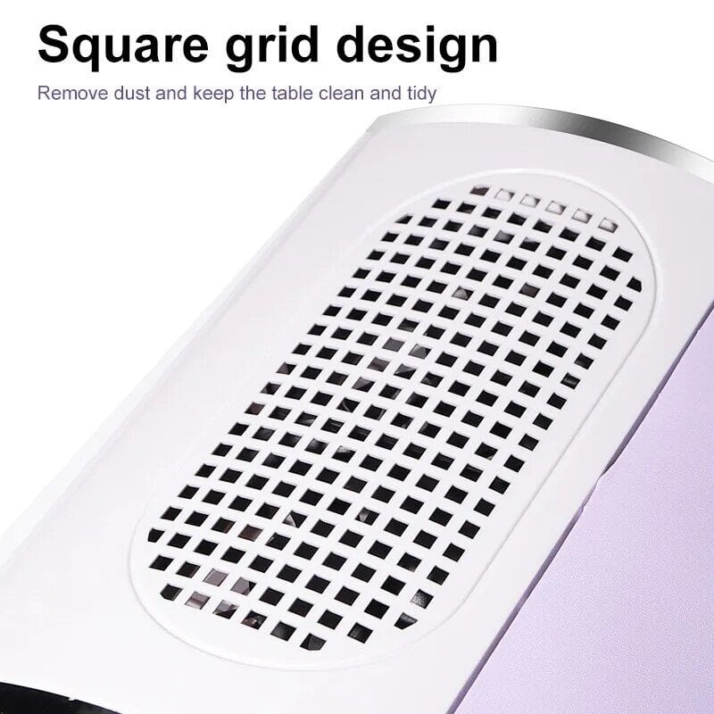Portable LED UV air purifier with square grid design, ideal for improving indoor air quality, removing dust, and sterilizing spaces effectively. Perfect for home and clinic use.