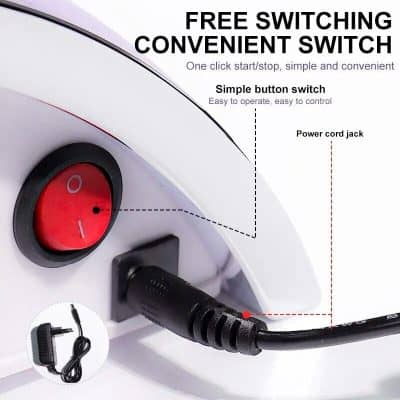 Convenient switch for optometry devices, easy to operate and control, with power cord jack for seamless connection.