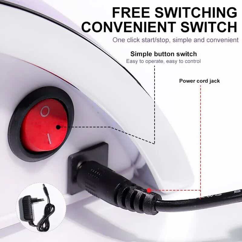 Convenient switch for optometry devices, easy to operate and control, with power cord jack for seamless connection.