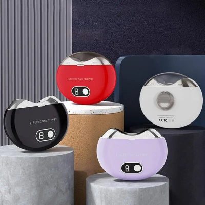 Electric nail clipper device for fast, safe, and easy nail trimming, ideal for personal or professional use. Features LED display, multiple colors, and ergonomic design for convenience.
