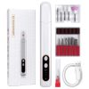 A professional nail drill kit with multiple grinding heads, USB charging, and ergonomic design, perfect for manicures and pedicures at salons or home use.