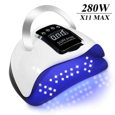 Portable LED nail lamp with 280W power, ideal for quick UV/LED gel nail drying, featuring advanced tech for salon or home use, ensuring smooth, durable nails.