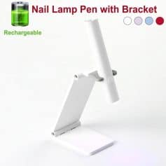 Rechargeable nail lamp stand with adjustable bracket, ideal for professional manicures and nail art, compatible with LED & UV lamps. Perfect for salons and DIY nail use.