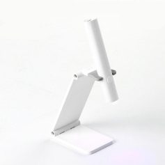 Modern white adjustable phone stand, lightweight and durable, perfect for hands-free use, desk setup, or video calls to keep your device stable and accessible.