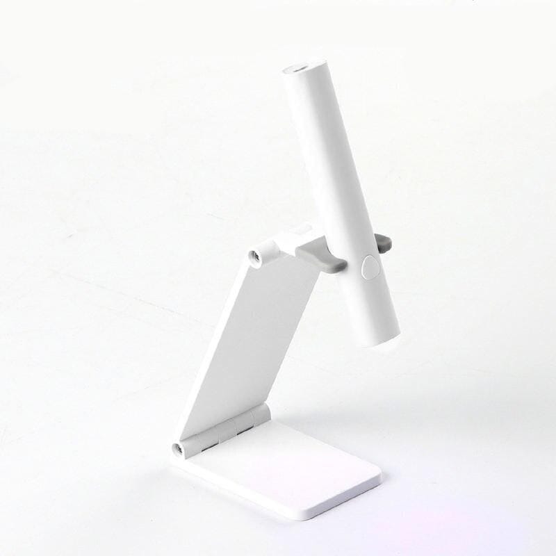 Modern white adjustable phone stand, lightweight and durable, perfect for hands-free use, desk setup, or video calls to keep your device stable and accessible.