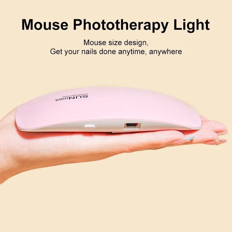 Portable LED light for nail phototherapy, compact design, perfect for at-home manicures and nail curing. Easy to use anytime, anywhere for professional-quality results.