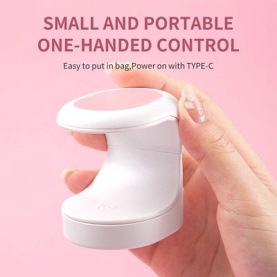 Small handheld portable eye control device with USB-C charging for easy use on the go. Compact design ideal for optical care and vision testing.