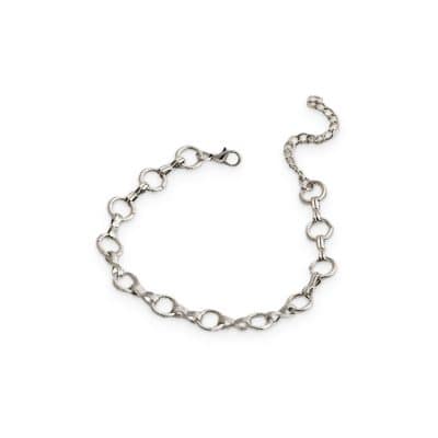 Stylish silver chain bracelet perfect for jewelry lovers, featuring a modern design with interlinked circular links, ideal for casual or formal wear.