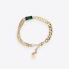 Beautiful gold chain bracelet featuring a striking green gemstone, perfect for stylish accessories and jewelry enthusiasts. High-quality design suitable for all occasions.