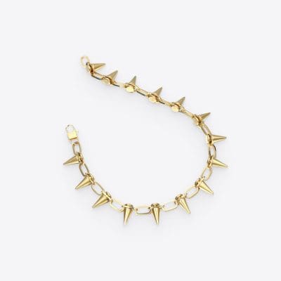 Gold spiked chain jewelry for fashion, accessories, and stylish wear, perfect for statement outfits and trendy looks, available at Monalisa Store.