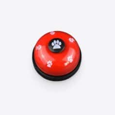 Modern pet doorbell with paw print design, easy to use for pet owners, enhances home safety, made from durable materials, perfect for dog and cat owners.