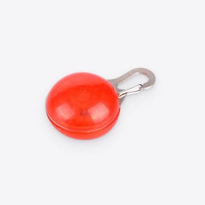 Bright red LED keychain with compact design and metal clip, perfect for night safety, camping, or outdoor activities. Easy to carry, battery-operated, provides reliable illumination wherever needed.