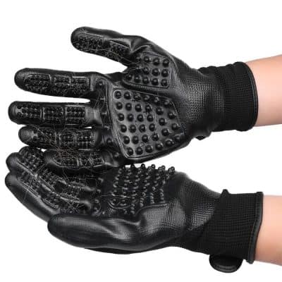 High-tech black gloves with nerve stimulation nodes for enhanced sensory feedback and protection, ideal for medical, gaming, or professional ergonomic use.