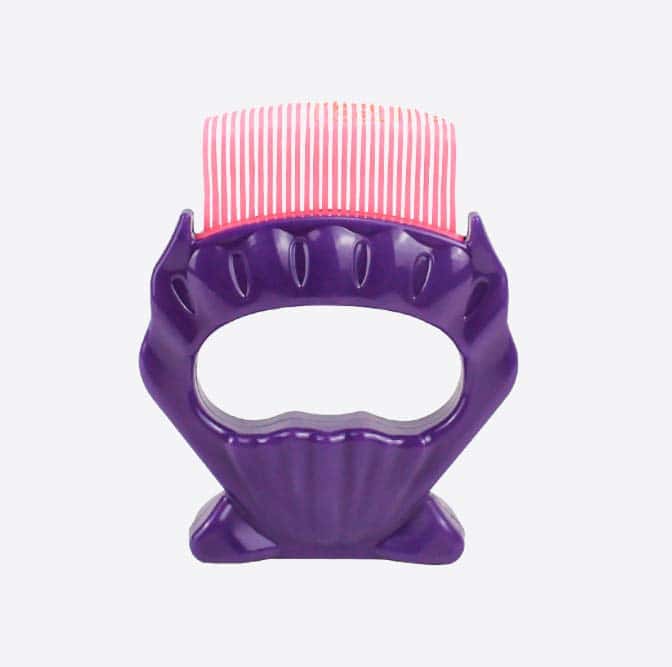 Bright pink and purple scratch therapy brush for skincare and scalp massage, designed for stress relief and scalp health, available at Monalisa Store.