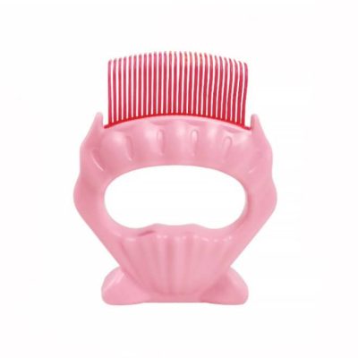 A playful pink beard brush and compact mirror combo, perfect for men's grooming routines. Compact design, ideal for travel, with comfortable grip and effective beard cleaning.
