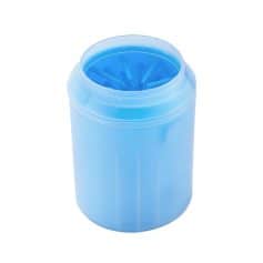 Blue plastic nail polish remover container with lid and brush, ideal for professional and home manicure use.