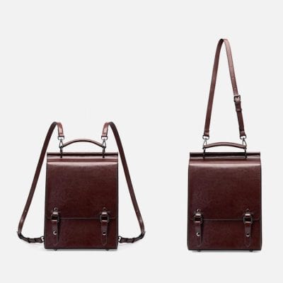 High-quality brown leather backpack with adjustable straps, designed for stylish functionality and durability. Perfect for daily use or professional settings.