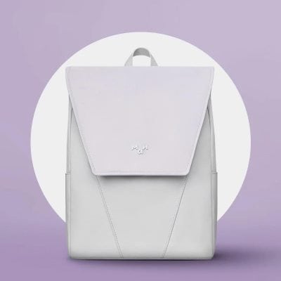 Elegant white backpack with modern design, perfect for healthcare workers, nurses, and students needing a stylish, durable medical bag.