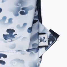 High-quality camouflage patterned backpack featuring Monalisa branding, ideal for storing glasses and accessories, designed for style and functionality.