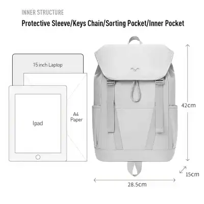 Versatile backpack featuring dedicated compartments for 15-inch laptops, iPads, and A4 documents, perfect for professionals and students needing organized, stylish, and durable carrying solutions.