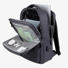 High-quality laptop backpack with multiple compartments, ideal for work, travel, and daily use. Features a sleek design, padded laptop sleeve, and organized pockets for electronics and accessories.