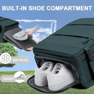 Optical store, Monalisa Medical, offers innovative footwear compartments with breathable air holes and easy access for convenient shoe organization.