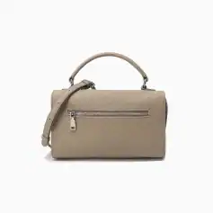 Versatile beige handbag with adjustable strap and front zipper pocket, perfect for stylish women. Ideal accessory for daily use, shopping, or office, combining fashion and functionality.