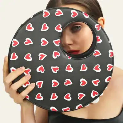 Fashion glasses with heart-shaped designs.