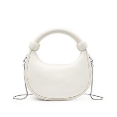 Elegant white handbag with a sleek design, perfect for fashion lovers and accessories enthusiasts. Stylish, versatile, and functional for daily use or special occasions.