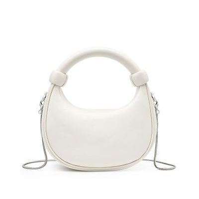 Elegant white handbag with a sleek design, perfect for fashion lovers and accessories enthusiasts. Stylish, versatile, and functional for daily use or special occasions.
