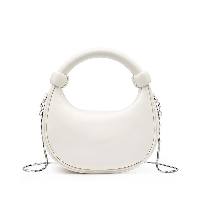 Elegant white handbag with a sleek design, perfect for fashion lovers and accessories enthusiasts. Stylish, versatile, and functional for daily use or special occasions.