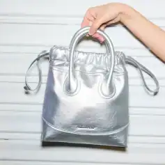 Shiny silver stylish handbag for women, trendy fashion accessory, perfect for everyday use or special occasions, enhances your lifestyle, high-quality design.