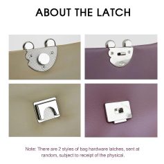 Optical bag latch hardware for luxury handbags and accessories, available in stylish metallic finishes, enhancing product security and appeal.