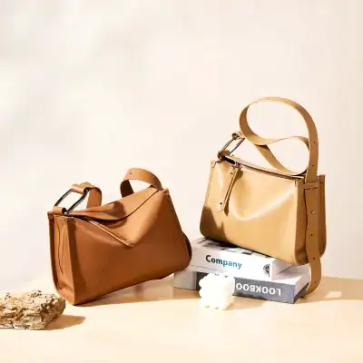 Elegant beige handbags with adjustable straps, ideal for fashion-conscious women. Perfect for daily use, shopping, or special occasions. Durable and stylish accessory options.
