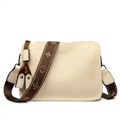 Fashionable leather eyewear bag with adjustable strap for carrying glasses, sunglasses, and optical supplies in style.