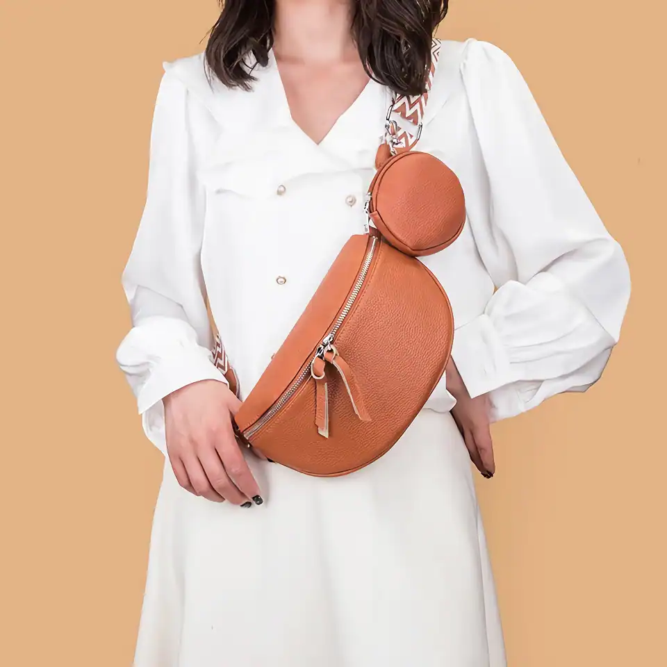 Vegan leather handbag with adjustable strap, perfect for daily use, travel, or casual outings, offering style and functionality for modern women.