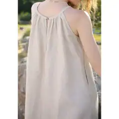 Comfortable women's linen dress with sleeveless design, perfect for summer and casual wear. Made from breathable, lightweight fabric ideal for warm weather.