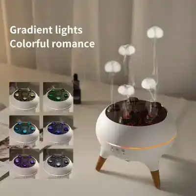Aromatherapy diffuser with customizable gradient LED lights, ideal for creating a relaxing ambiance. Perfect for home, spa, or office use to enhance mood and environment.
