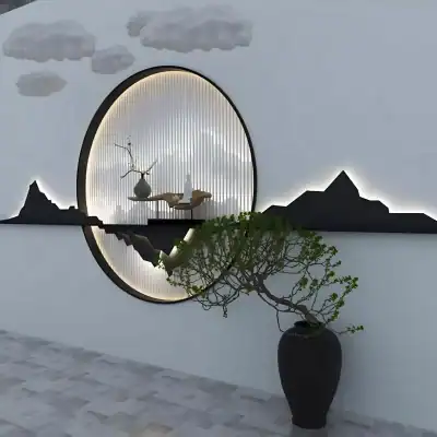 Modern Iron Art Wall Hanging Pendant with Light for Living Room & Entrance Décor - Image 7