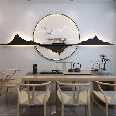 Alternative view of Modern Iron Art Wall Hanging Pendant with Light for Living Room & Entrance Décor